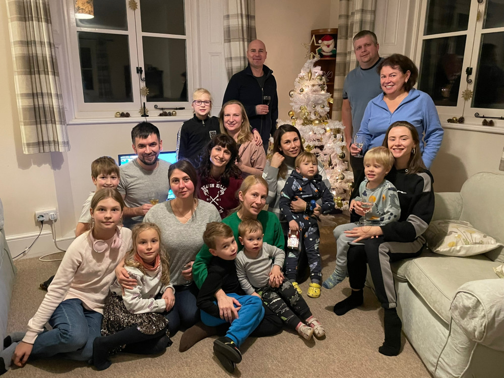 Members of Frome's Ukrainian community at Christmas (permission given)