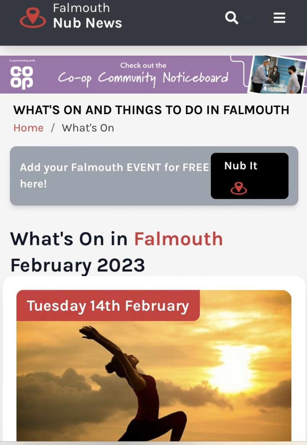 Share your events in Falmouth for free on our What's On page. 