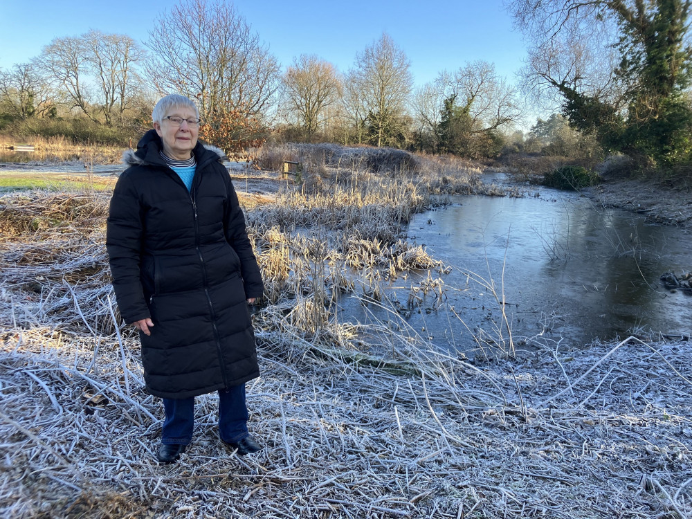 Sue Griffin, Secretary, Junior Angling Committee by King Henry Pool (image supplied)