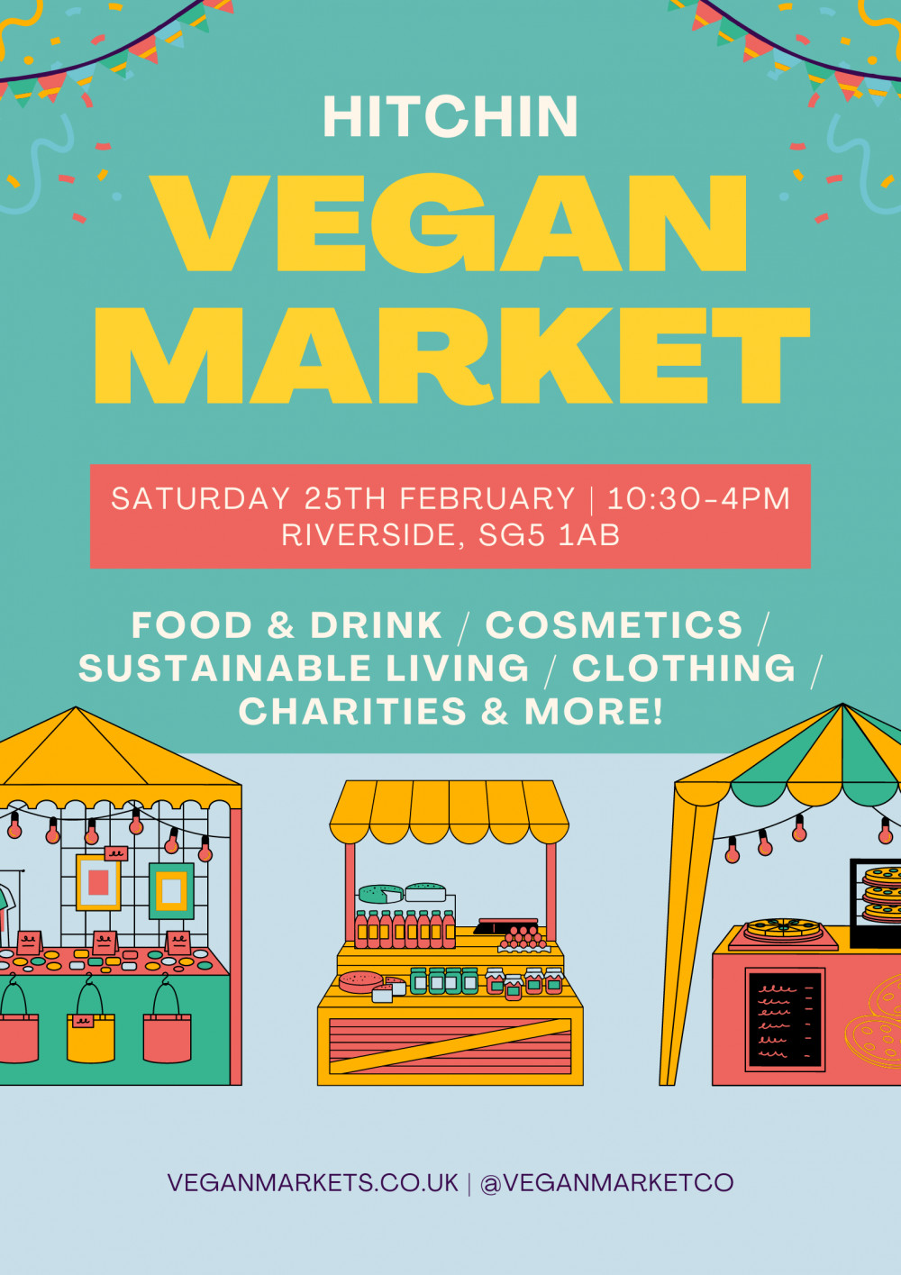 Hitchin: Our town's renowned Vegan Market is back and they're taking over the Riverside again in the heart of Hitchin town centre.