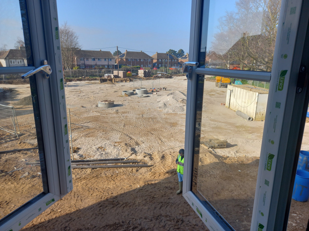 View from front window of first house built on Ganges site 