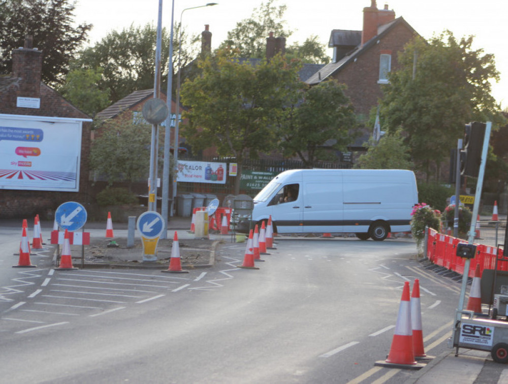 Roadworks at Broken Cross. (Image - Alexander Greensmith / Macclesfield Nub News) 