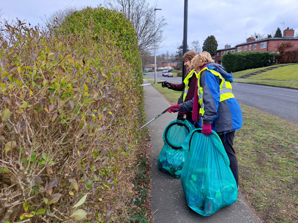 Members of Alsager Clean Team hard at work.