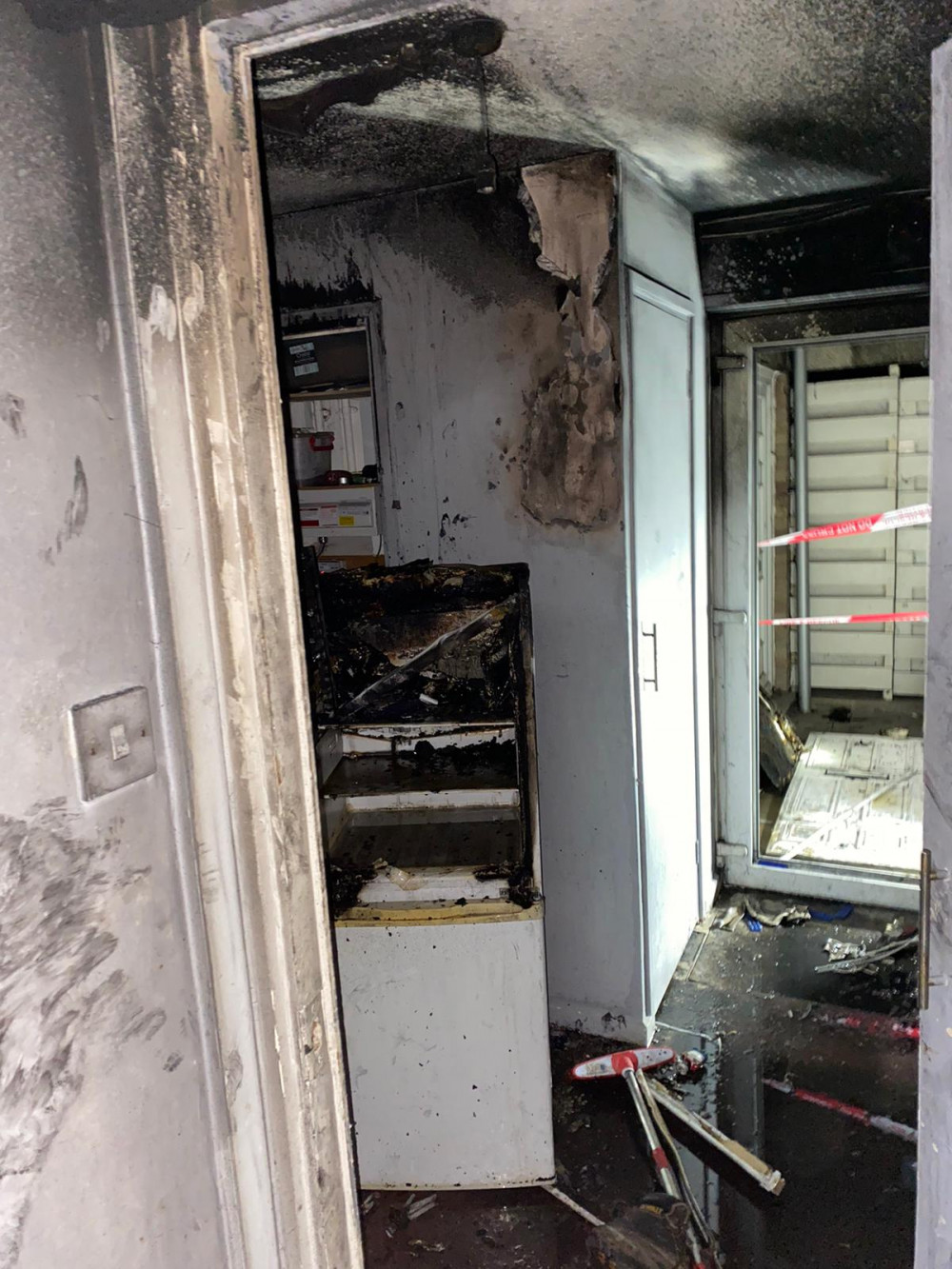 The inside of the flat after the fire at High Barrets.