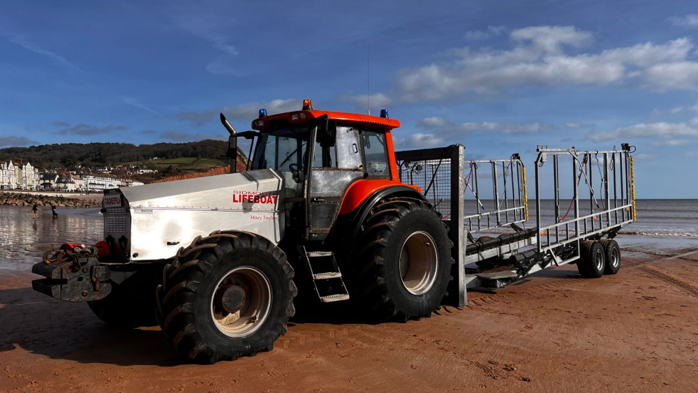 Launch vehicle at Sidmouth (Sidmouth Independent Lifeboat)