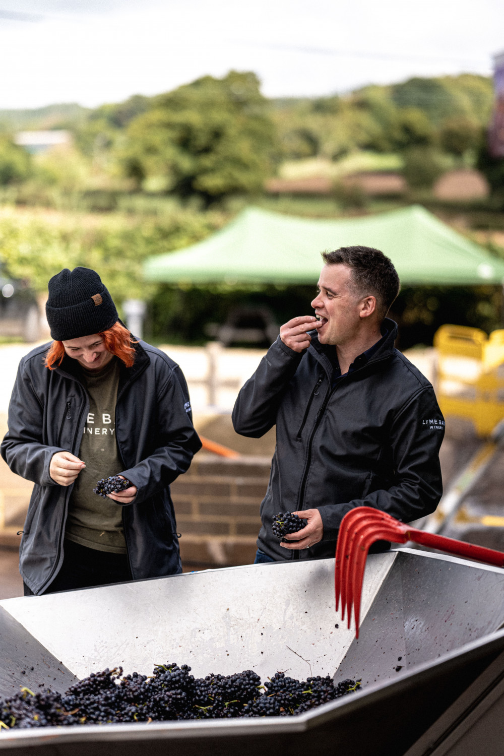 Lyme Bay Winery managing director James Lambert and winemaker Sarah Massey