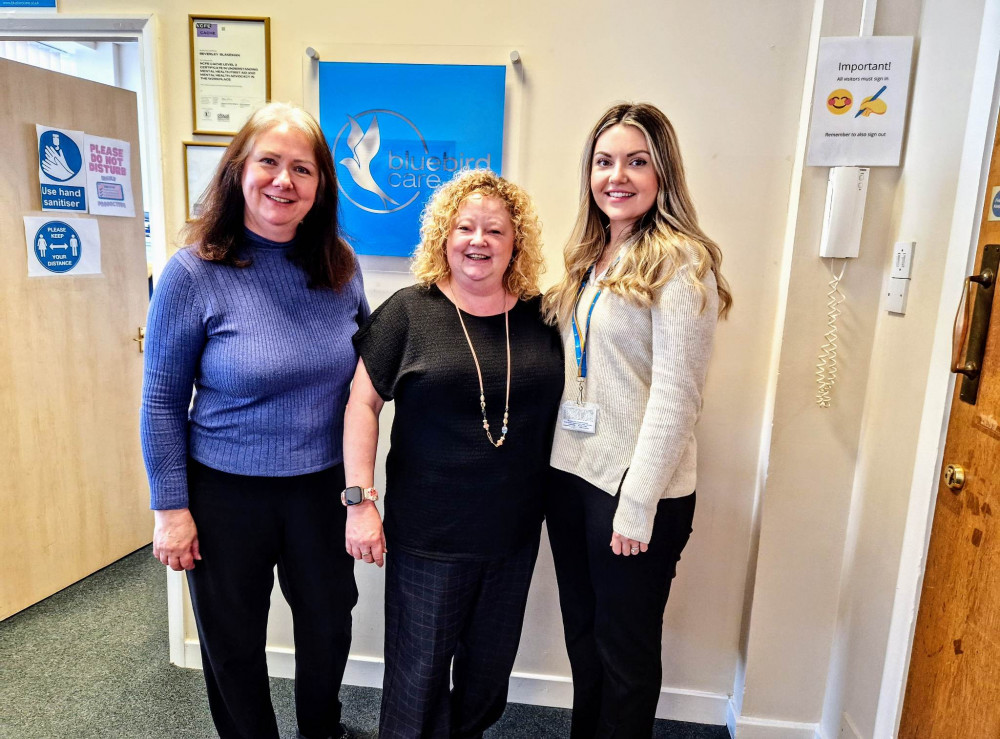 Bluebird Care Cheshire East director, Joanna Lee (left), with registered manager, Bev Blakeman (centre) and administrator, Louise Thorley-Fox (right) (Ryan Parker).