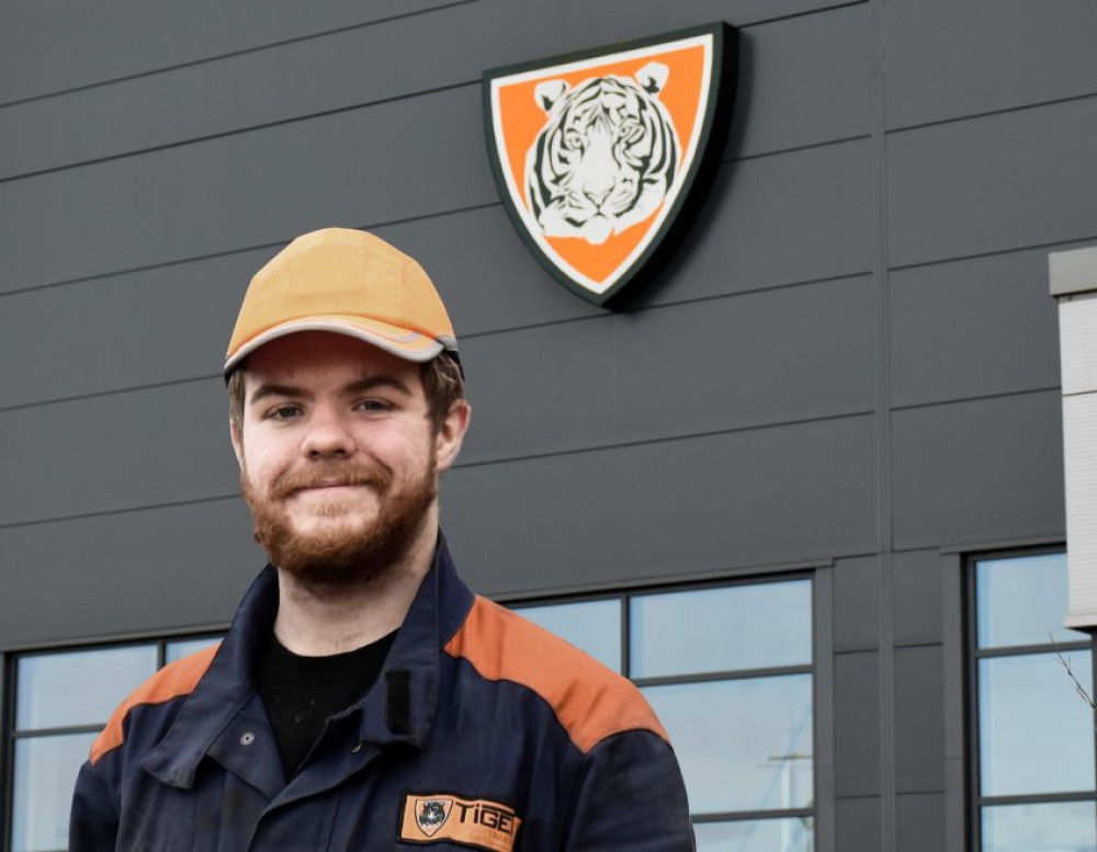 Ben Bratherton, who recently graduated from the 12-week scheme and is now working full time at Tiger Trailers