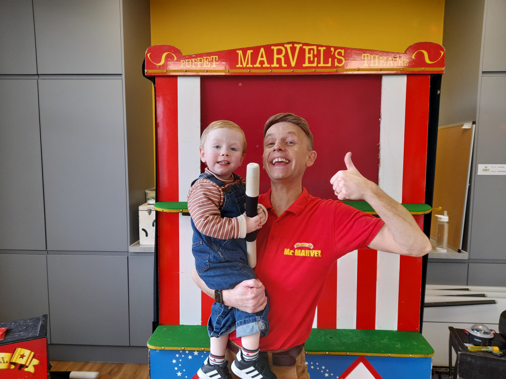 Bert with his dad Mr Marvel.