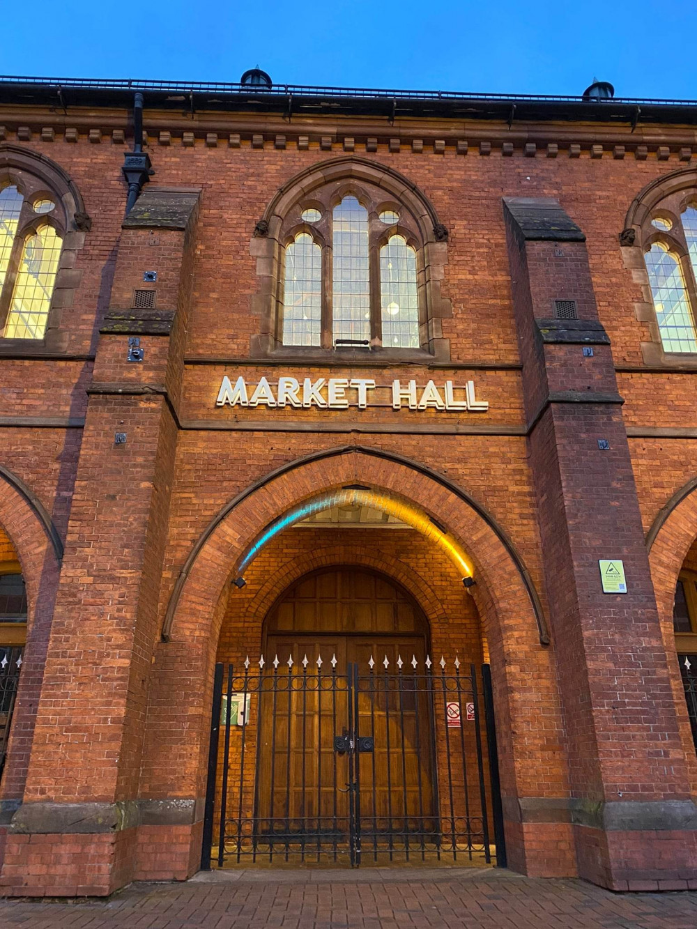 Sandbach Town Hall is lit up in blue and yellow to highlight the first anniversary of the invasion.  (Photo: Sandbach Town Council)