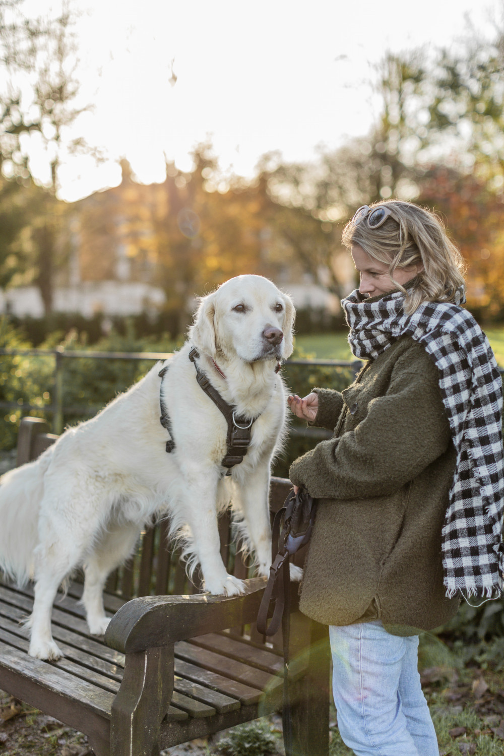 Jordan Eley of Hounds & Hooves with her dog Stanley