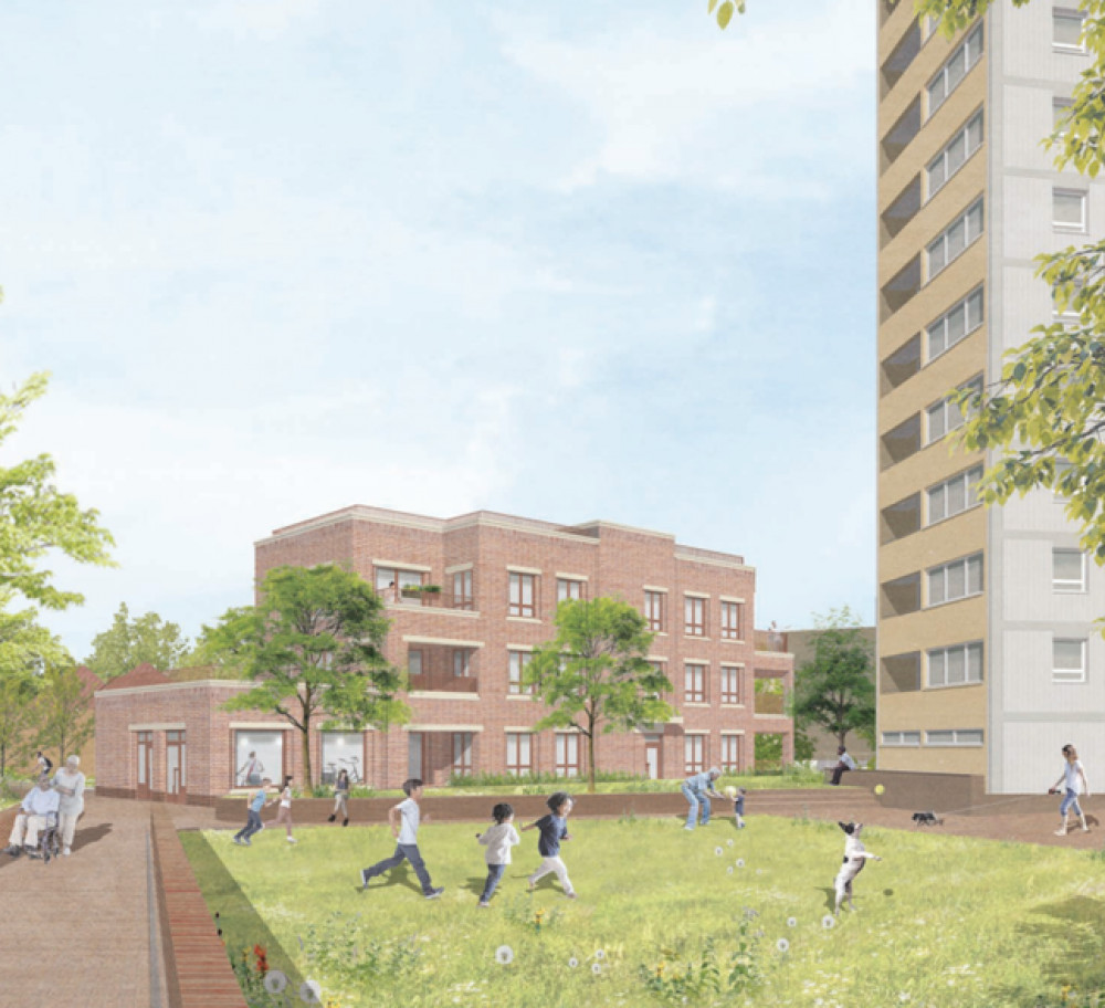 Affordable housing: drawing of new housing developments. Photo: Ealing Council.