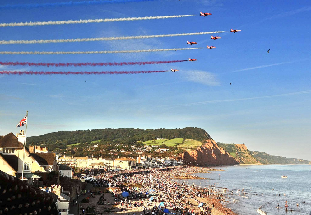 Red Arrows over Sidmouth in 2019 (Sidmouth Town Council)