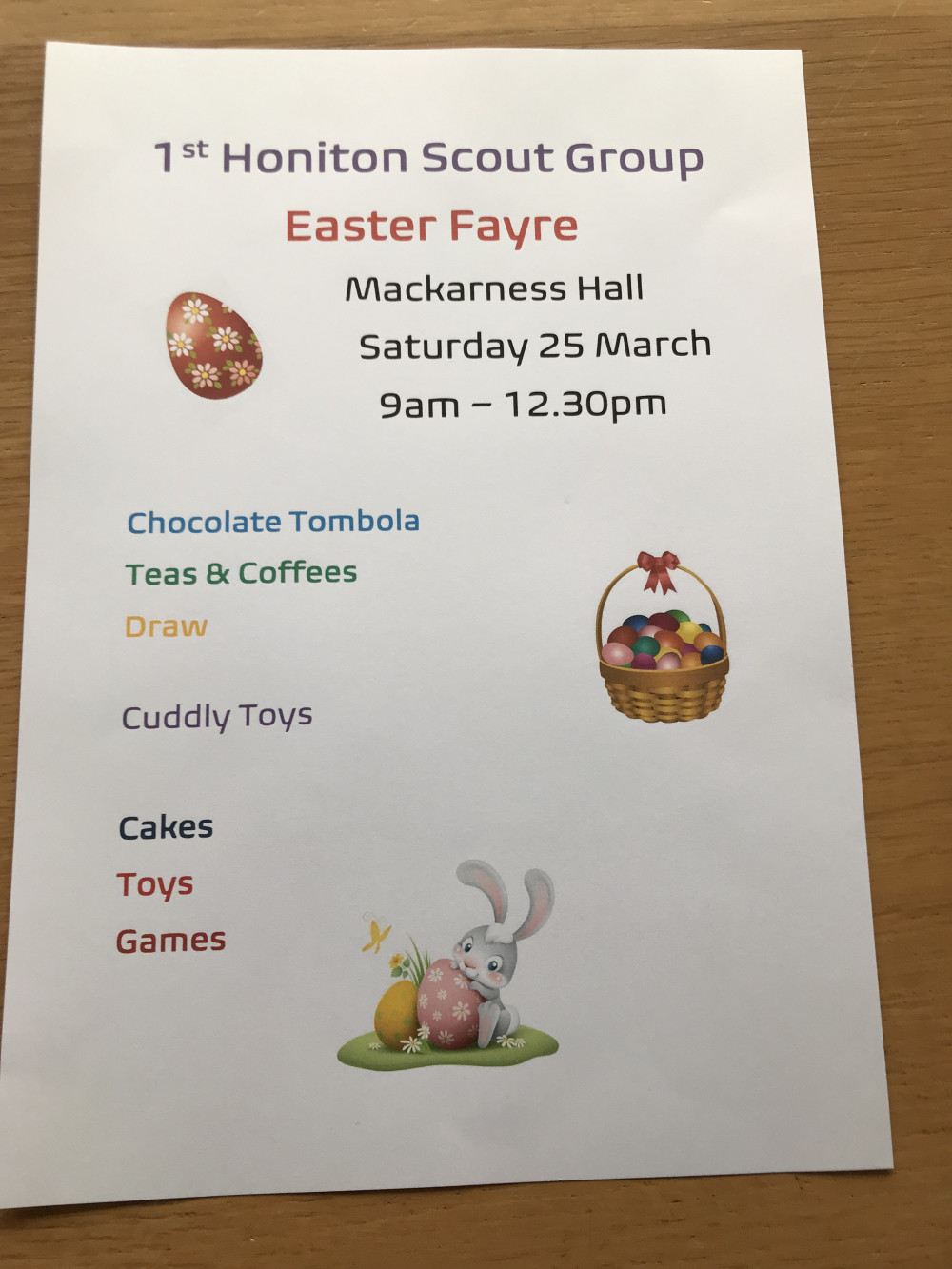 1st Honiton Scout Group Easter Fayre