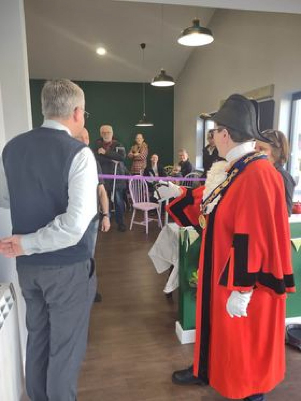 The Mayor of Axminster, Cllr Jill Farrow, opens Gabe's Cafe