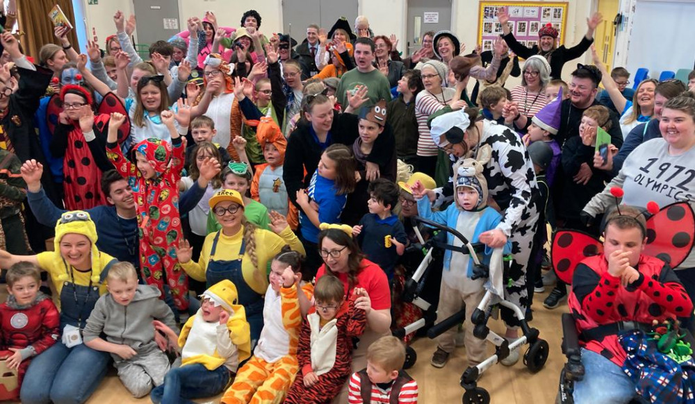 Staff and students at Mountjoy School in Beaminster dressed as their favourite book characters