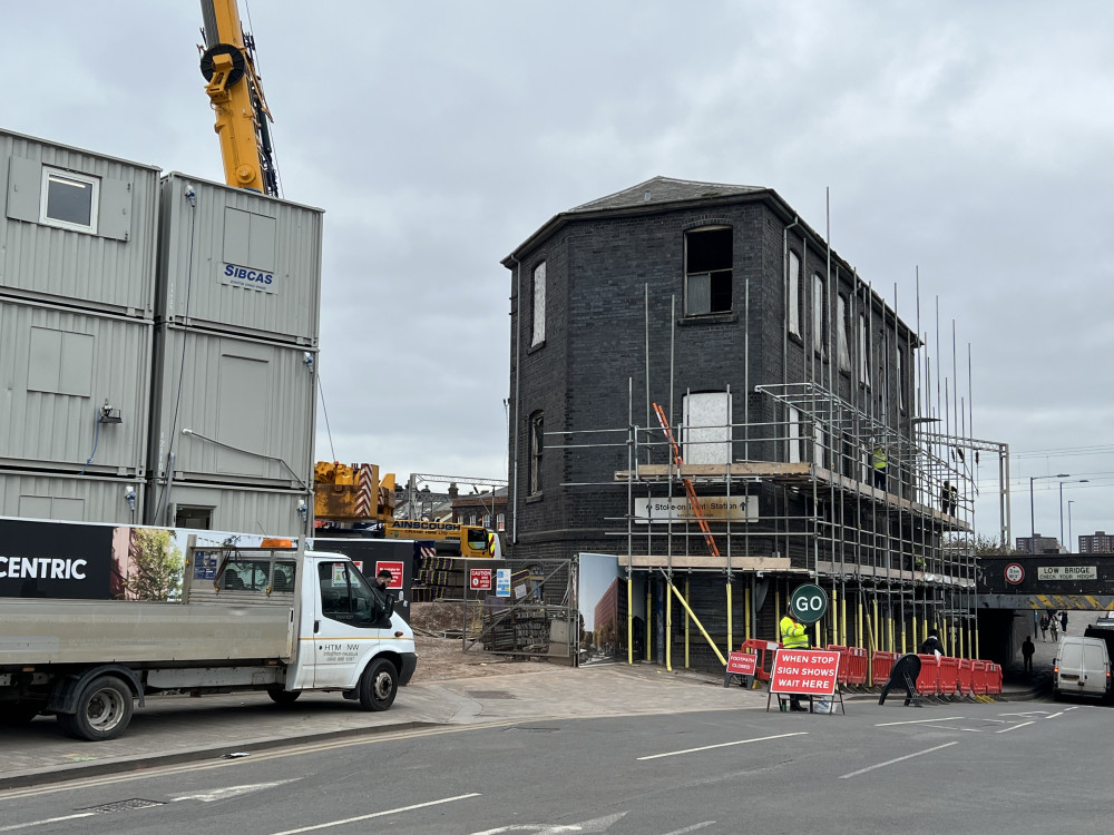 Refurbishment work is currently ongoing at the signal box on Glebe Street (Sarah Garner).