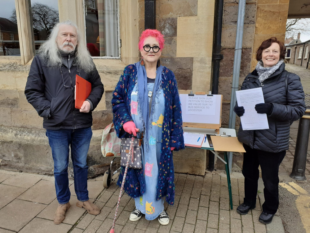 Left to right, Godfrey Jennings, Julie Wade, Jill Sheffer, campaigning to save the 747. Image credit: Ramsay Ross. 