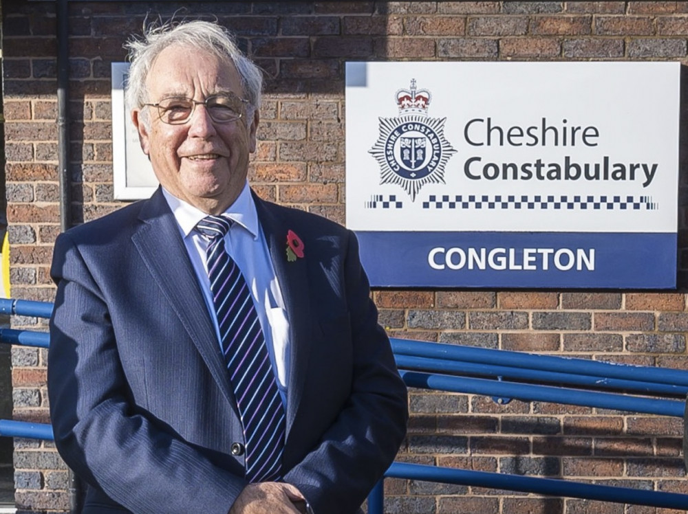 PCC John Dwyer pictured outside Congleton Police station. 