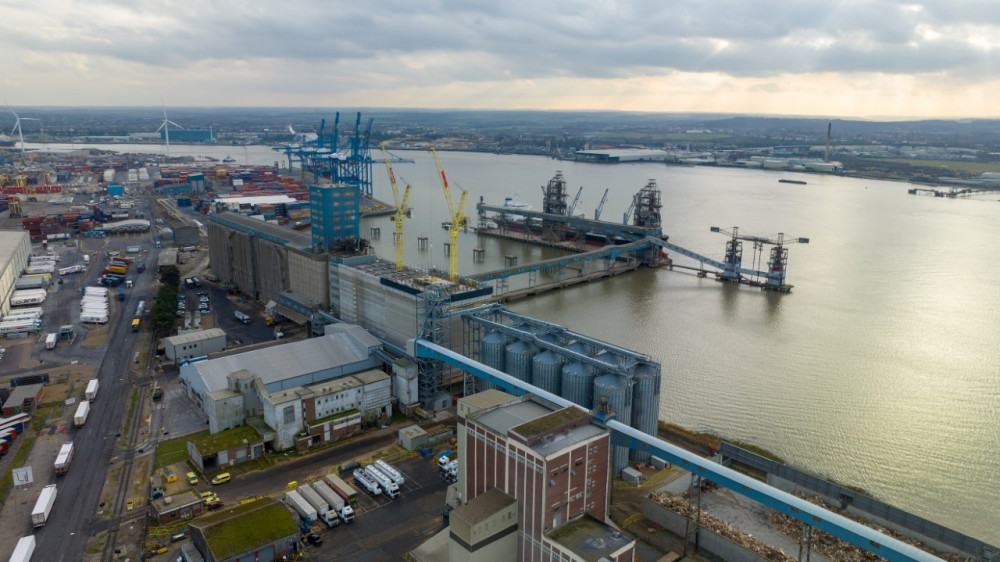 The grain terminal at the Port of Tilbury. 