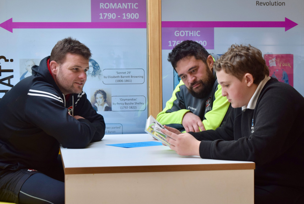 The squad joined the pupils as part of the training and mentorship-based partnership. (Image: Penryn College)