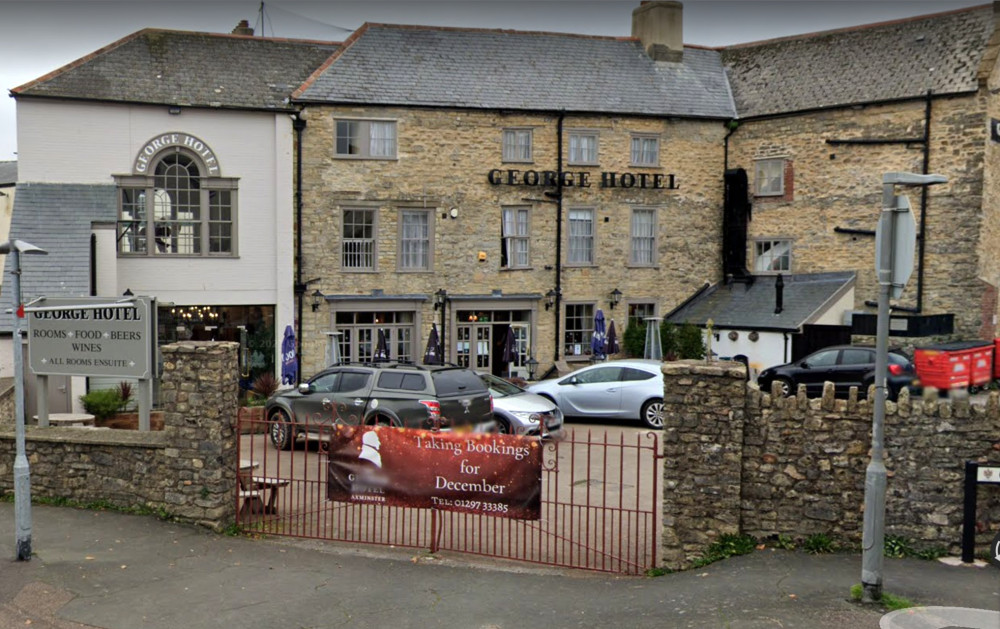 The George Hotel in Axminster was temporarily evacuated amid a minor fire on Saturday night (photo credit: Google Maps)