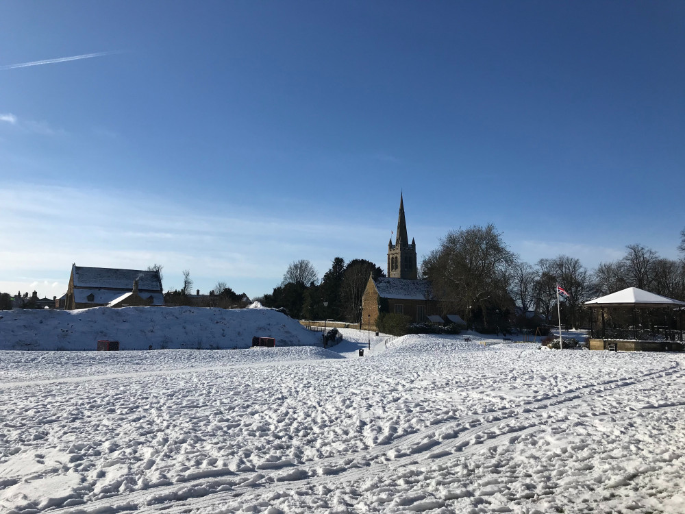 Snow at Oakham's Cutts Close in 2021. Image credit: Nub News.