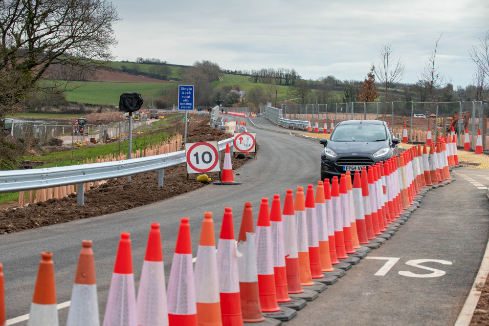 The newly raised South Farm Road, Budleigh Salterton