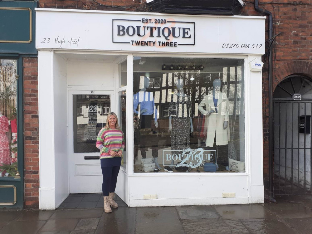 Sandbach business owner, Helen Johnson, outside her fashion business. (Photo: Sandbach Nub News)