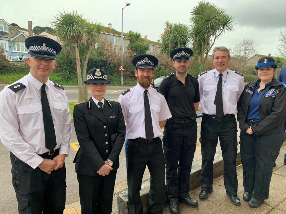 Staff and officers at the reopening of Falmouth Enquiry Office (Image: Devon and Cornwall Police) 