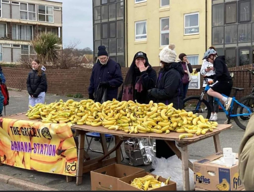 A huge pile of bananas was donated by Tesco to runners taking part in Seaton Grizzly, and not a single one went to waste!