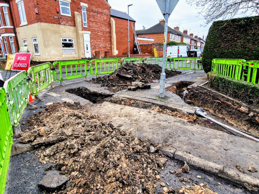 Scottish Power began utility and maintenance works on Ernest Street at around 10pm on Tuesday 14 March - with works continuing on Bedford Street past midnight (Ryan Parker).