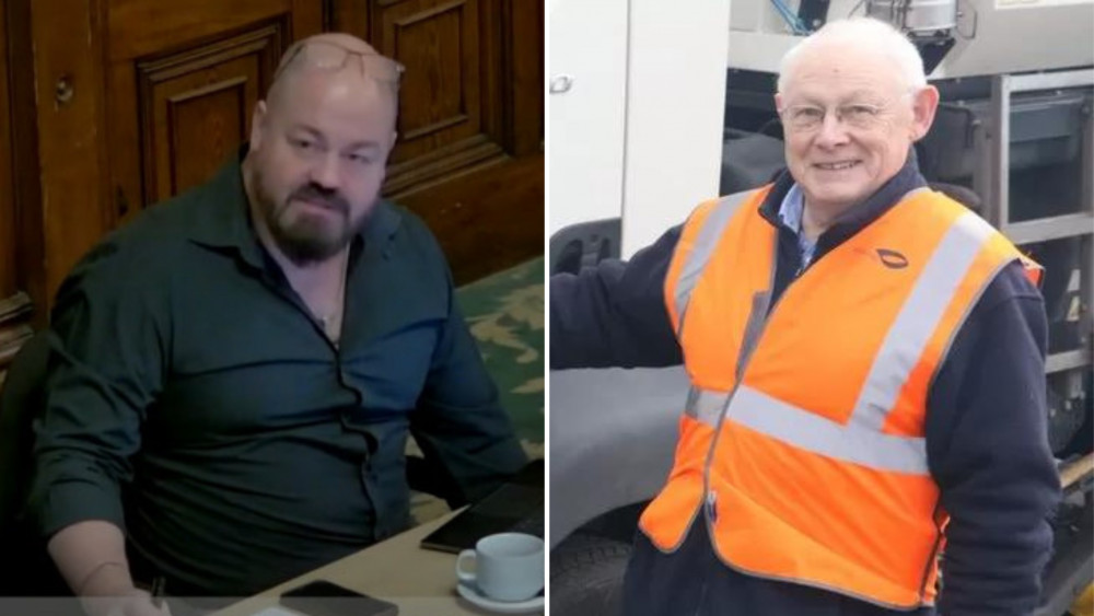 Cllr David Norris (left) accused Cllr Alan Rhead of swearing at him during a Warwick District Council meeting (image via Warwick District Council and Youtube)