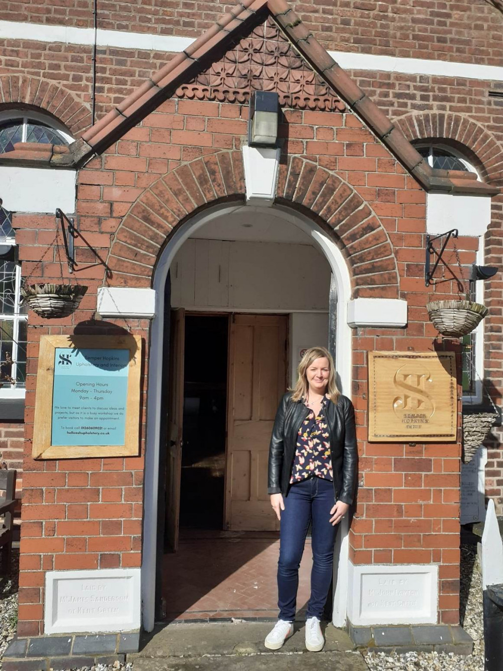 Businesswoman Emma outside the renovated chapel. (Photo: Alsager Nub News)