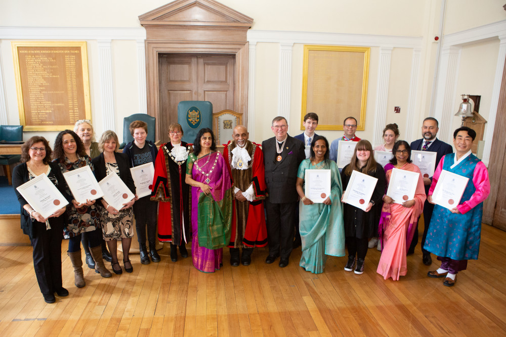 The annual Mayor's Community Awards ceremony took place at Kingston's Guildhall on Friday afternoon, recognising and celebrating individuals across the borough (Credit: Kingston Council)