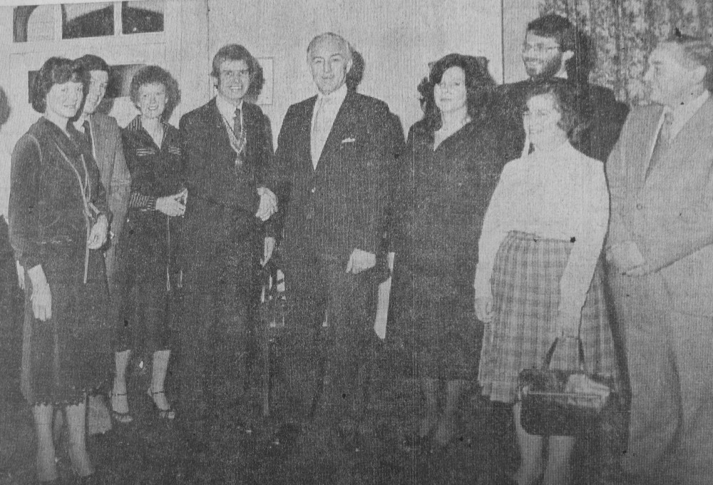 Welcoming the Chief Constable Johh Alderson to a Rotary Club dinner in 1982