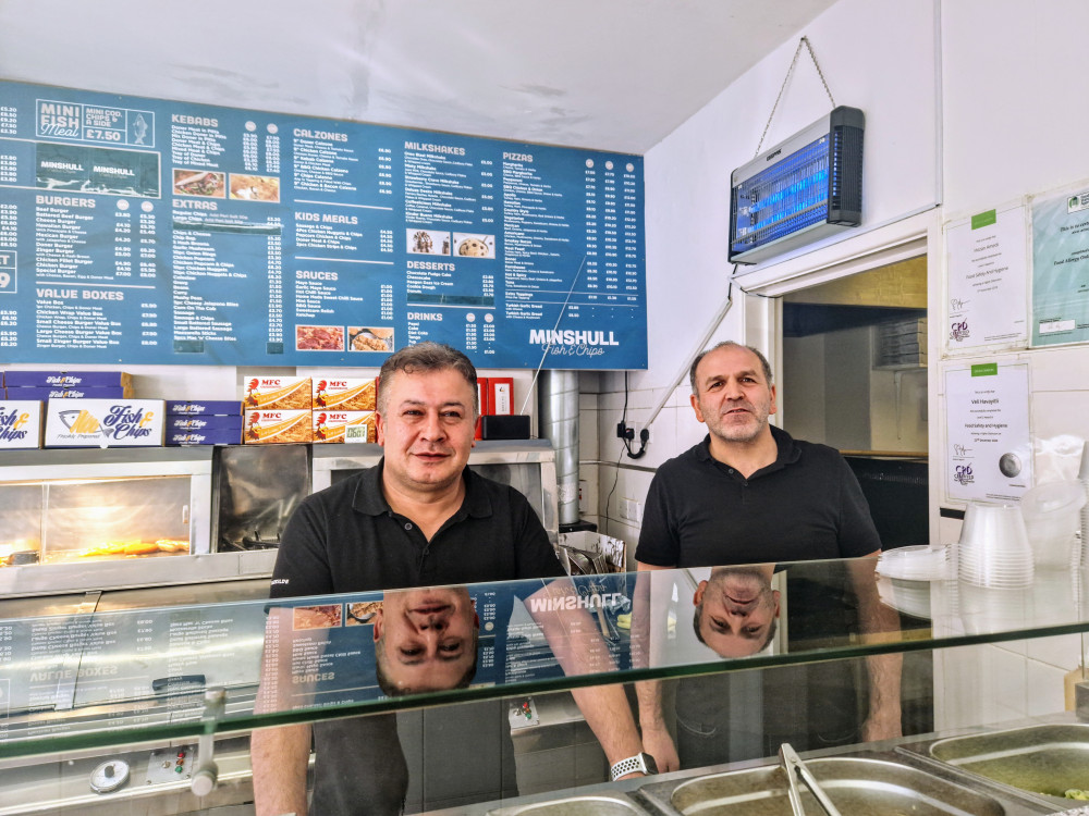 Minshull Fish & Chips is managed by Mr Alvin Amede (left) and two other members of staff - following new management (Ryan Parker).