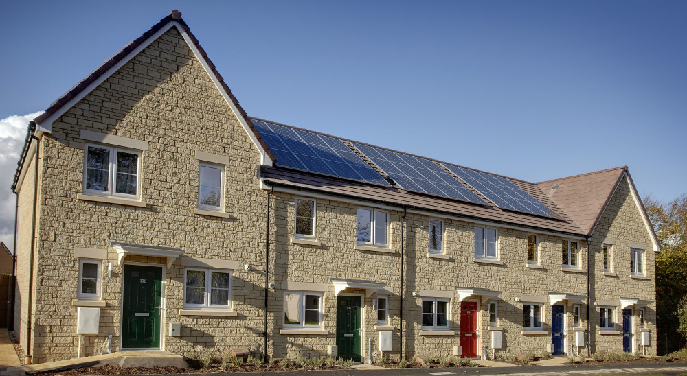 Solar panels on Curo homes in Bath 