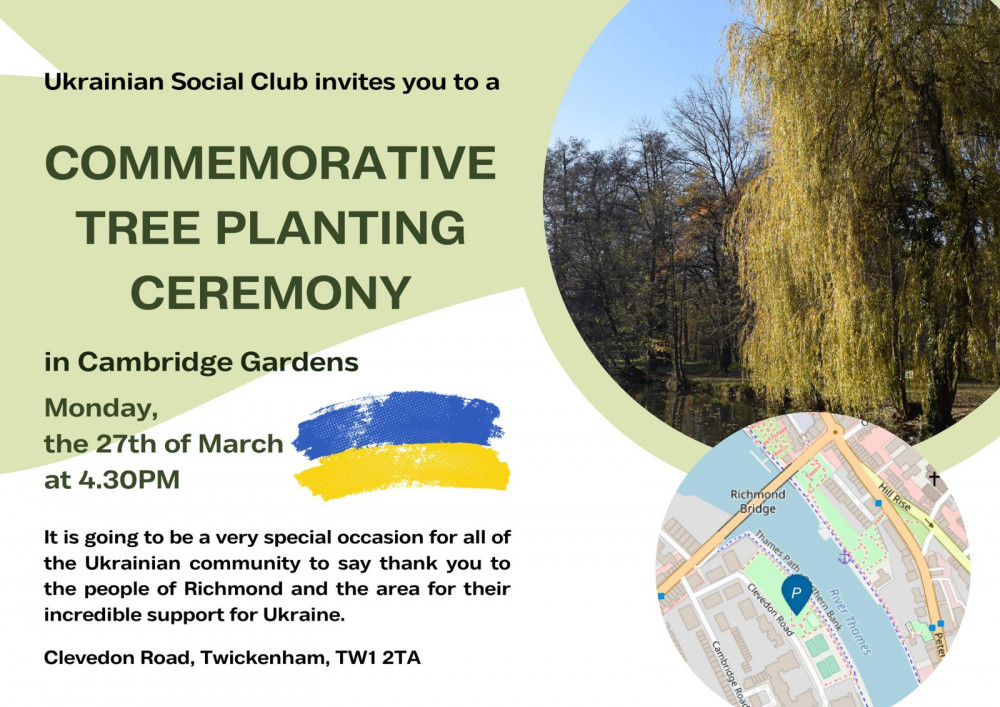 The Ukranian club and donations hub based in Twickenham will today – Monday – be planting a tree to say thank you to the people of the borough for their support.