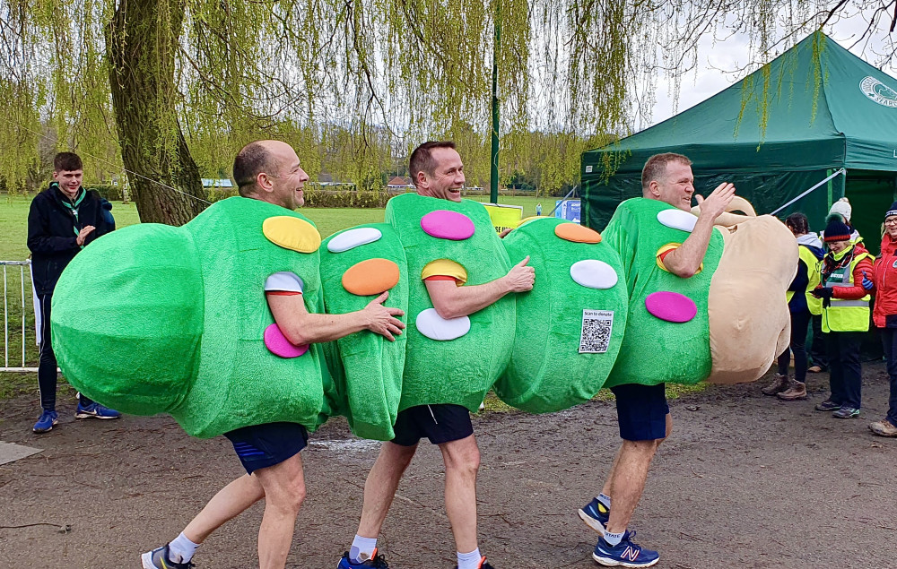 The team from Aldi ran as Cuthbert the Caterpillar. Photos: Ashby 20 The team from Aldi ran as Cuthbert the Caterpillar. Photos: Ashby 20