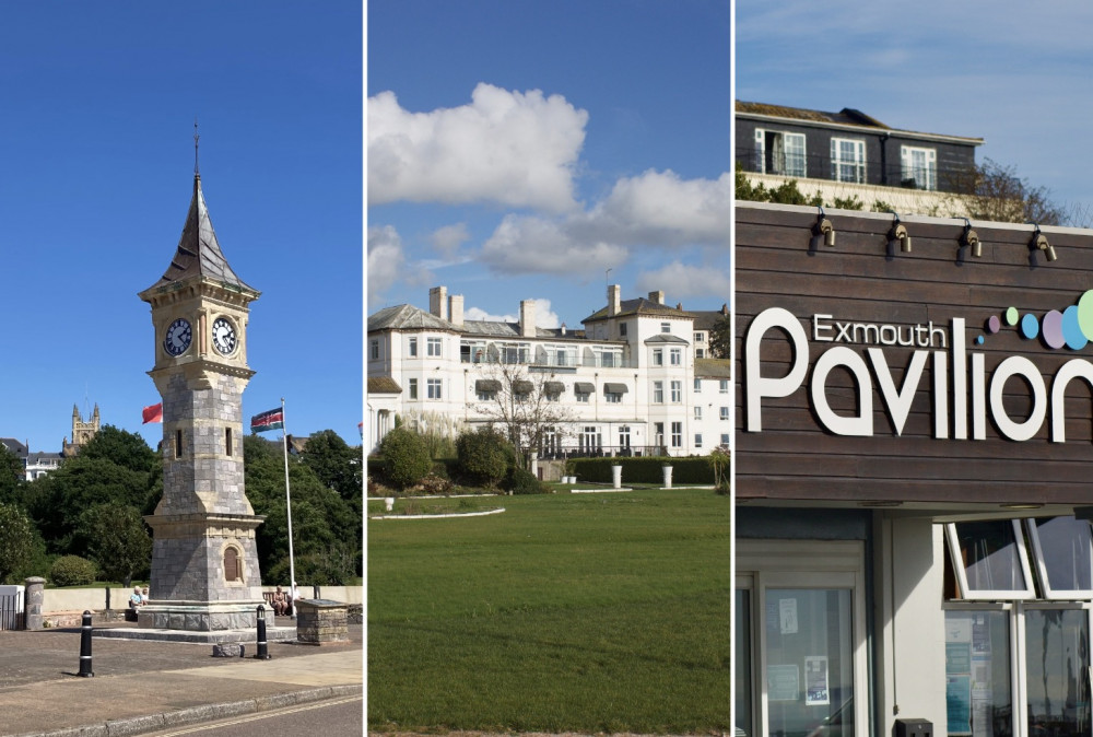 L to R: Clock tower, Imperial Hotel, Exmouth Pavilion (Nub News/ Will Goddard)