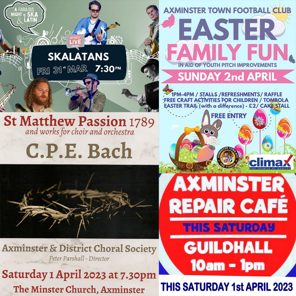 Our top pick of events taking place in the Axminster area this weekend