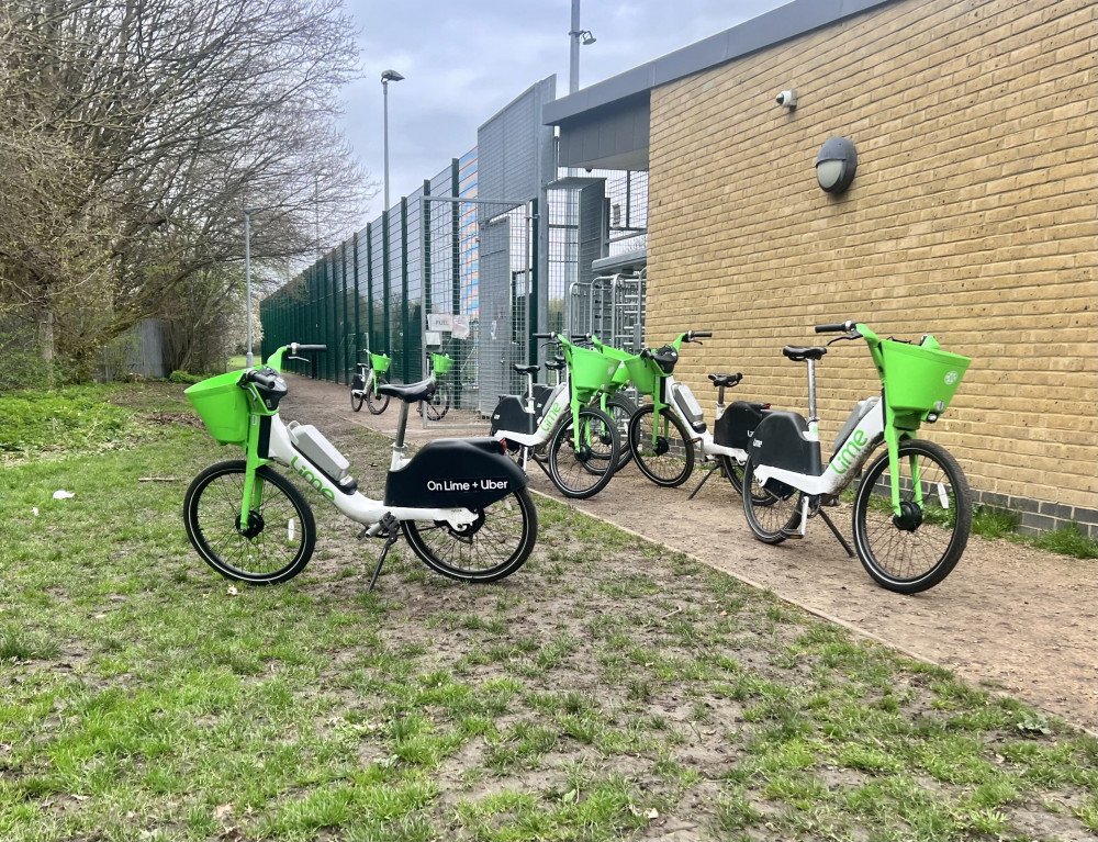 Lime bikes left in Falcon Park (Credit: Isabel Millett)