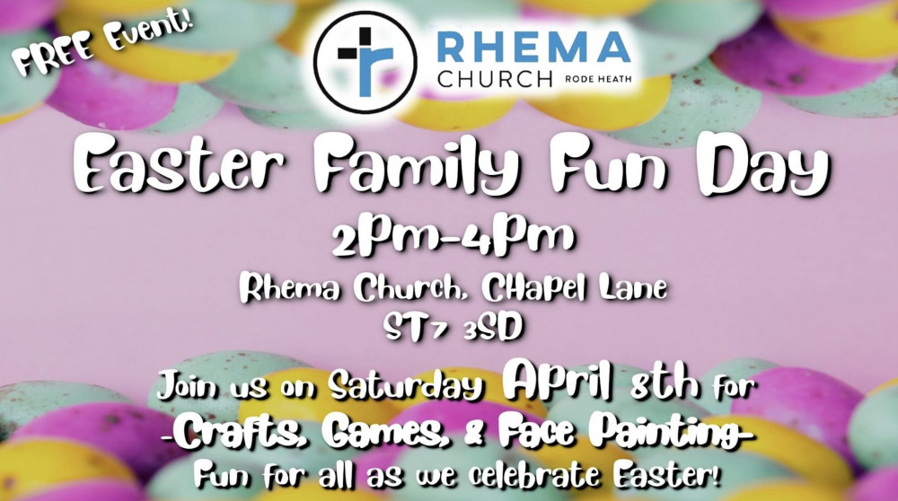 There's a free Easter event at Rhema Church in Rode Heath next weekend. (Photo: Rhema Church) There's a free Easter event at Rhema Church in Rode Heath next weekend. (Photo: Rhema Church)
