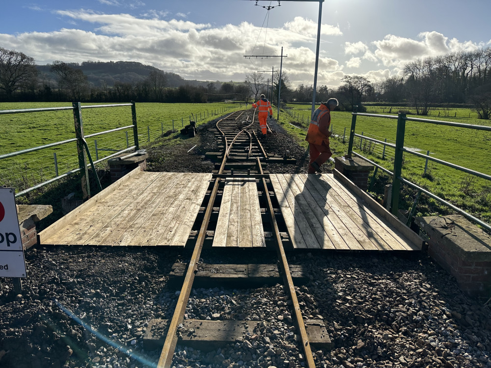 Work being carried out on the bridge at Tye Lane