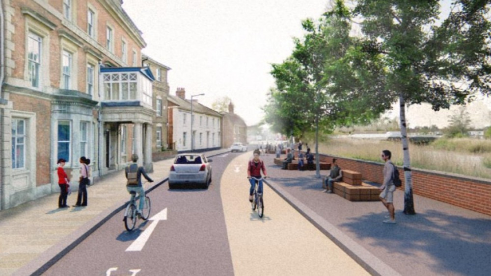 Artist's Impression of the Salmon Parade section of the Celebration Mile in Bridgwater (1) Macgregor Smith Landscape Architects 260922