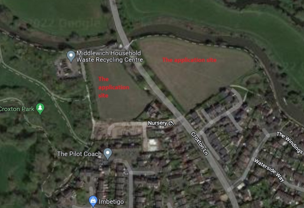 The sites off Croxton Lane, Middlewich (Photo: Google)