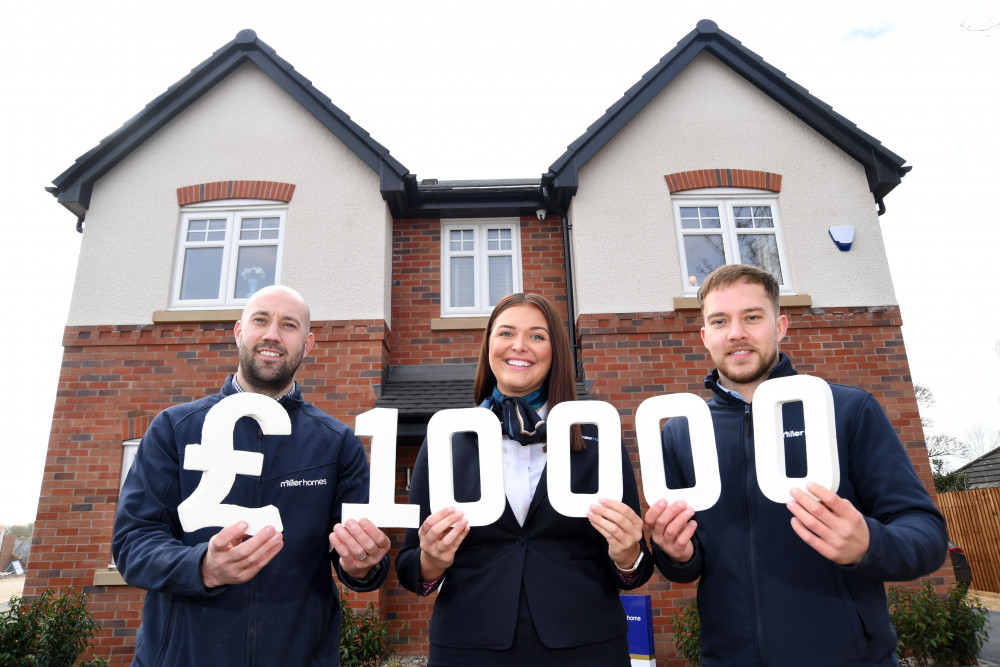 Myles Gorey, Megan Fitzsimons and Shane DeHayes launch the Miller Homes Community Fund (image supplied)