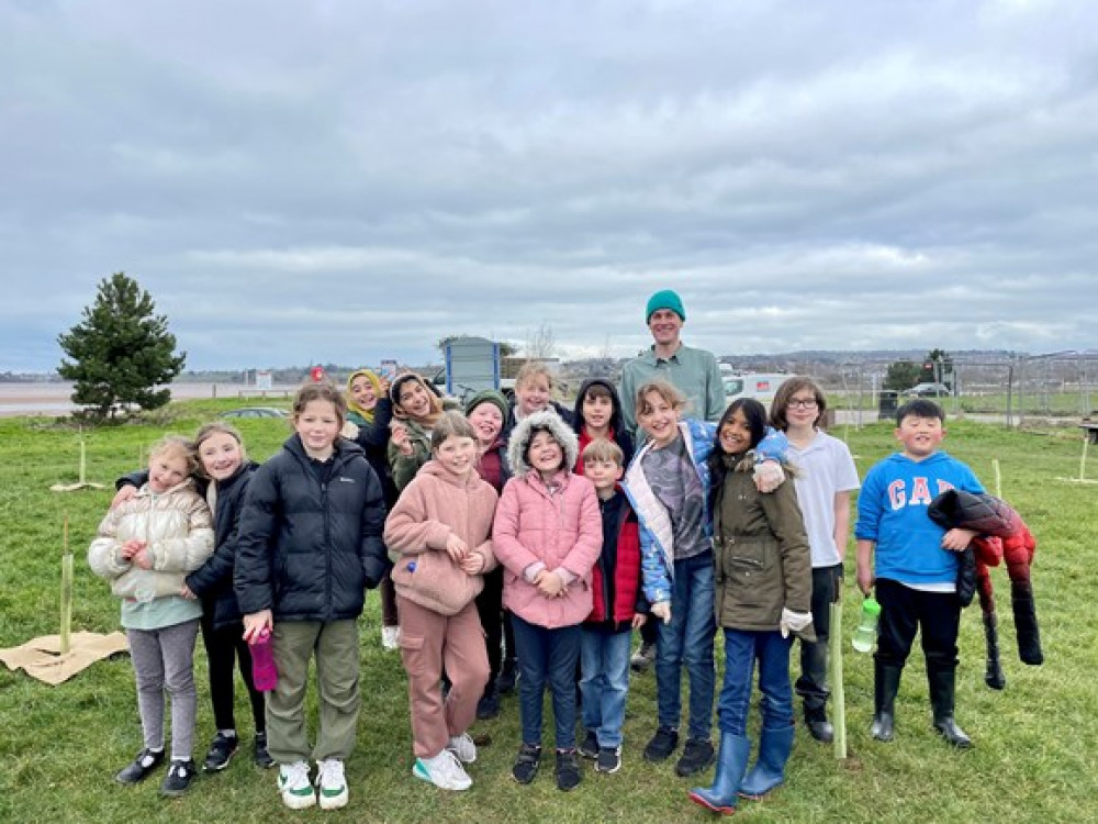 Primary school children from across East Devon helped to plant the trees