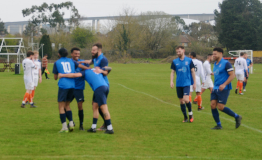 Tattingstone celebrate another goal (Picture: Nub News)